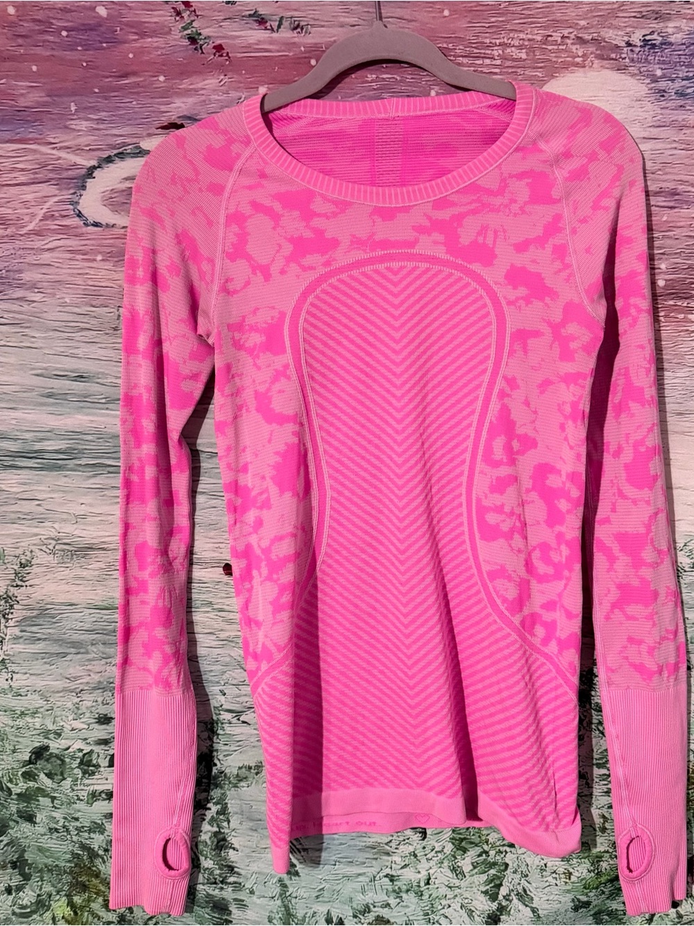 Lululemon Women’s Pink Seamless Long-Sleeve Performance Top